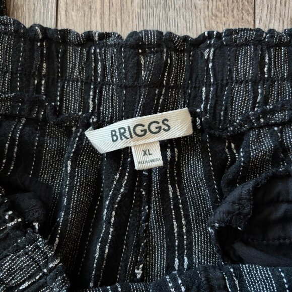 Briggs Linen Blend Wide Leg Pull-On Pants with Black and White Stripes Size XL - Picture 5 of 10